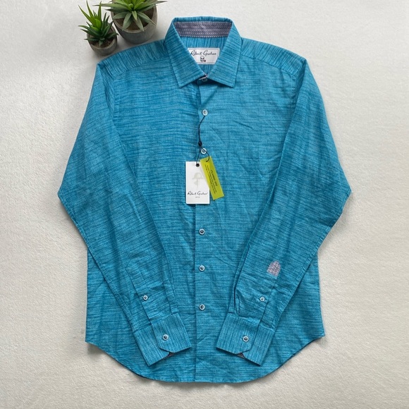 Robert Graham Brixton Classic Fit Linen Blend LS Button Up Dress Shirt *NWT* - Picture 1 of 16